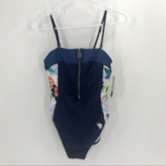 US Polo Assn nwt One Piece zipper Front Swimsuit - Picture 1 of 12